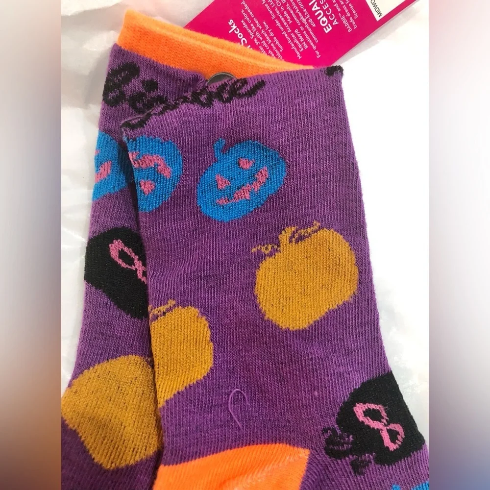 Barbie jack o lantern print  black halloween‎ socks size 9-2.5 new